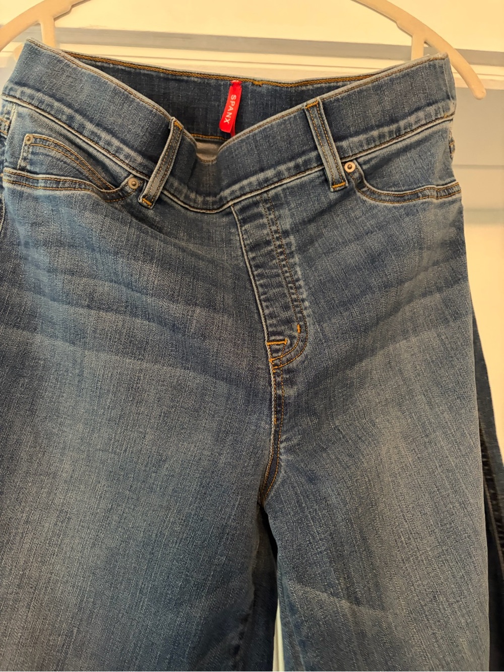 Spanx Wide Leg High-Rise Pull on Denim Women's - Blue - Picture 11 of 14